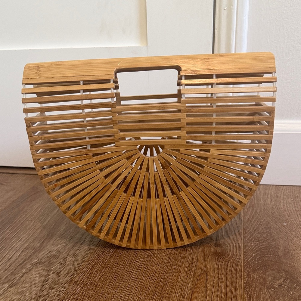 Show Me Your MuMu Bamboo Half-Moon Clutch - Natural Tan